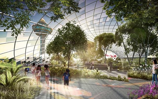 Safdie’nin Singapur Changi Havalimanı için Cam “Hava Hub” Tasarımı