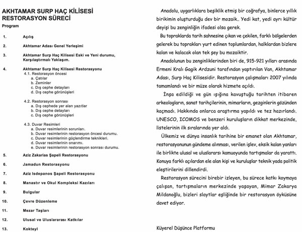 Akhtamar Surp Haç Kilisesi Restorasyon Süreci