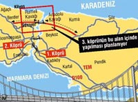 Yeni köprü daha kuzeyde olacak
