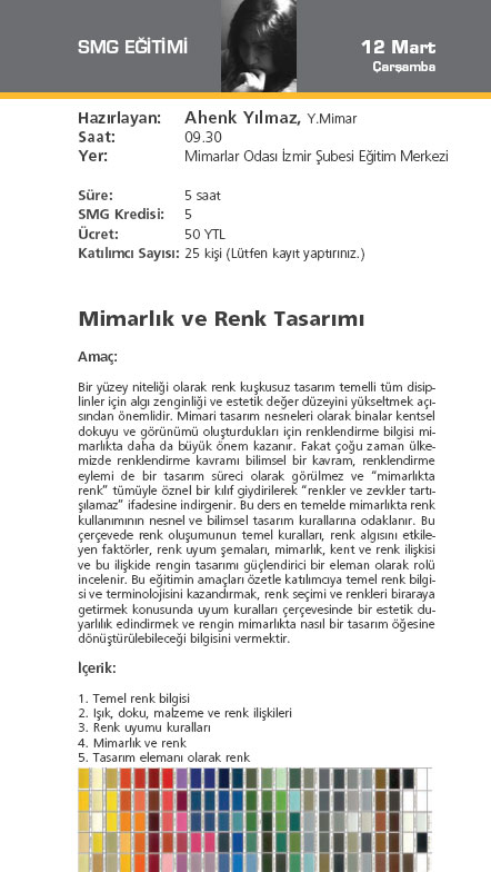 Mimarlık ve Renk Tasarımı (12 Mart 2008)