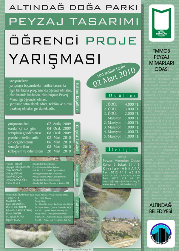 Altındağ Doğa Parkı, Peyzaj Tasarımı Öğrenci Proje Yarışması