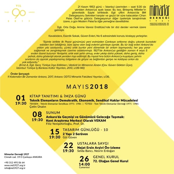 Mayıs 2018 Etkinlikleri
