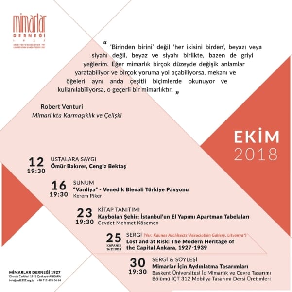 Ekim 2018 Etkinlikleri