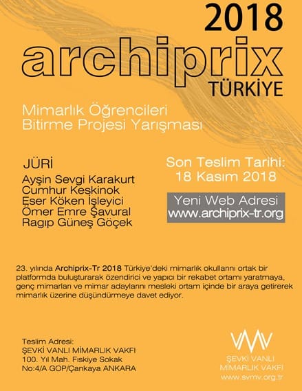 ARCHIPRIX-TR 2018 Başvuru Süresi Uzatıldı