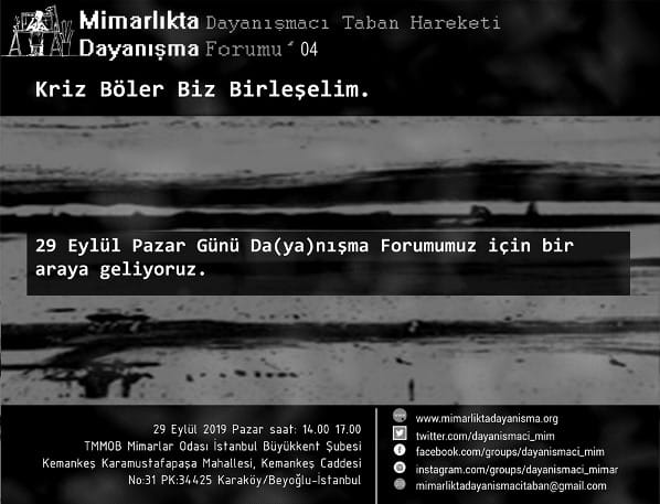 Da(ya)nışma Forumu: Kriz böler, biz birleşelim!