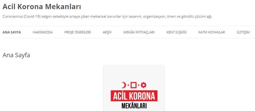 ACİL KORONA MEKANLARI AĞINA GELEN PROJELER YAYINLANIYOR…