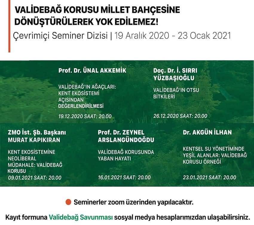 VALİDEBAĞ KORUSU MİLLET BAHÇESİNE DÖNÜŞTÜRÜLEREK YOK EDİLEMEZ ! 26 Aralık 2020 Saat 20.00