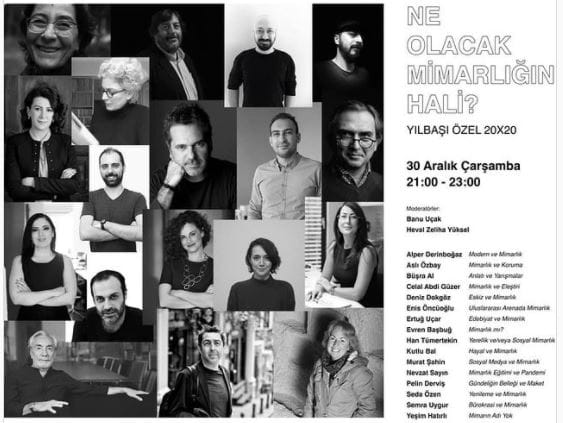 “Ne Olacak Mimarlığın Hali?” 30 Aralık Çarşamba akşamı saat 21:00