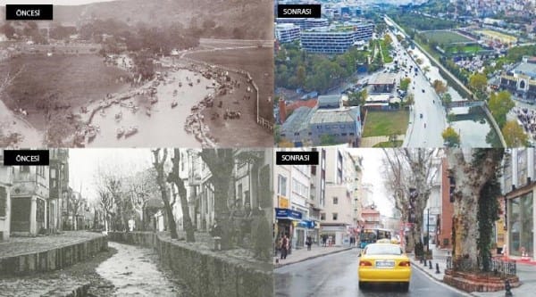 Megakentin derelerini beton döküp kapattılar