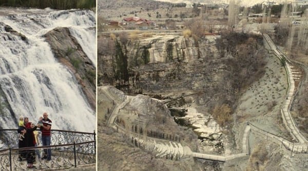 Tortum Şelalesi’nin suyu ‘HES onarımı’ için kesildi