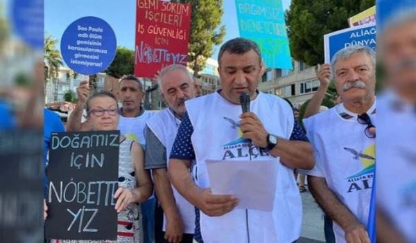 İzmir’de çevreciler, asbestli gemi için nöbet eylemi başlattı