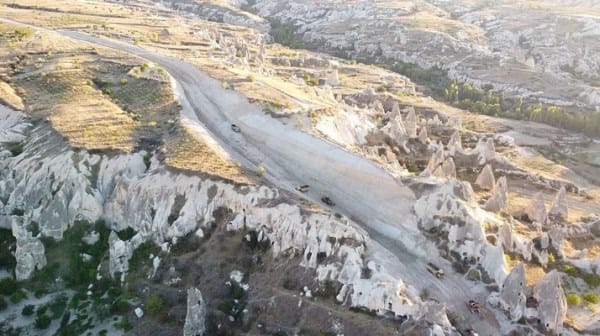 Göreme’deki yıkım havadan görüntülendi