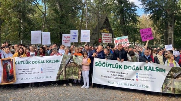 Ranta karşı insan zinciri oluşturuldu: Söğütlük doğal kalsın