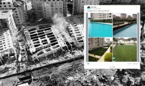 ‘Cennetten bir kare’ diye reklamı yapılan 250 daireli rezidans depremde yıkıldı