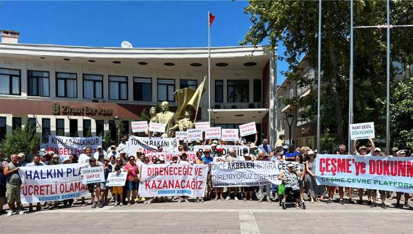 Çeşmeliler koylarına sahip çıkmak için yürüdü