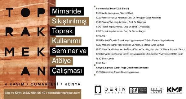 Konya Mimarlık Festivali’23 “Toprak – Mekan” Mimaride Sıkıştırılmış Toprak Kullanımı
