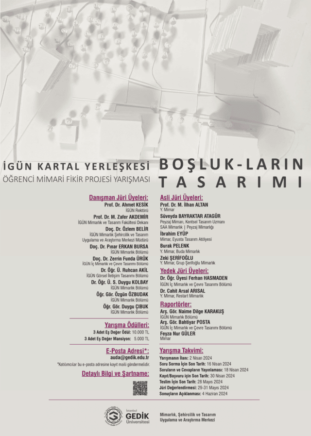 İGÜN Kartal Yerleşkesi “Boşlukların Tasarımı” Öğrenci Mimari Fikir Projesi Yarışması