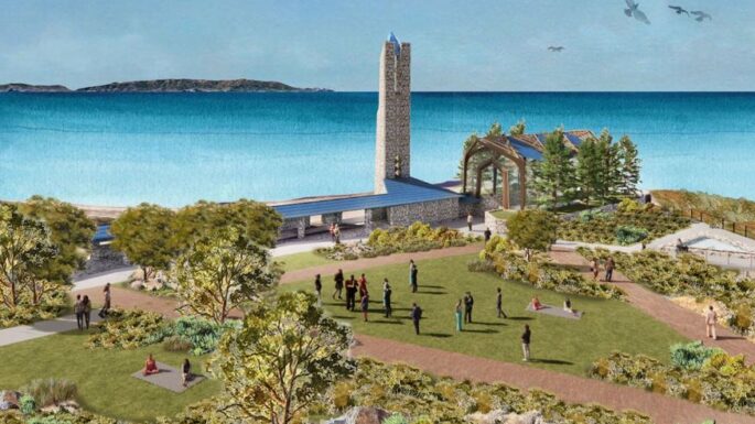 Frank Lloyd Wright’ın oğlu tarafından tasarlanan Wayfarers Şapeli, yeniden inşa edilen kilise için yeni bir yer öneriyor