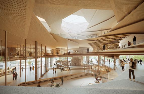 Kengo Kuma ve Ortakları, Polonya’nın Rzeszów şehrinde spiral şeklinde bir halk kütüphanesi tasarlayacak.