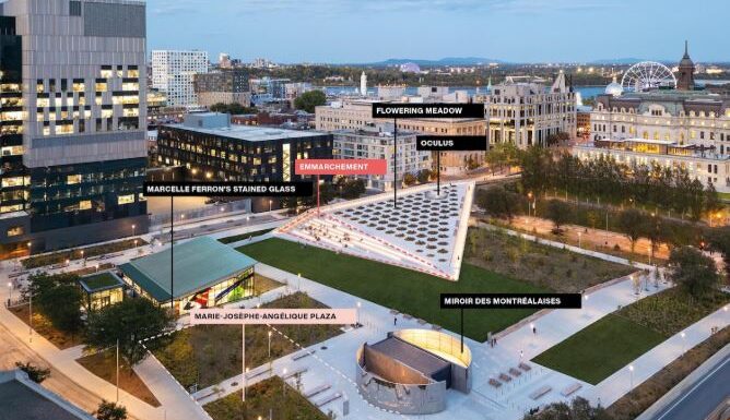 Montreal'deki bir kamusal meydan...