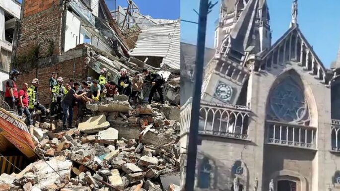 Kolombiya'da 7,4 büyüklüğündeki deprem tarihi mimari birikime hasar verdi.