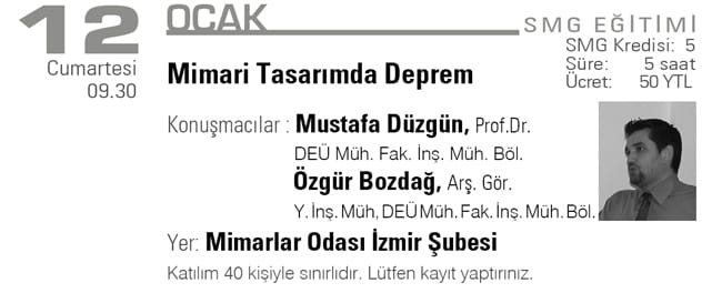 Mimarî Tasarımda Deprem (12 Ocak 2008)