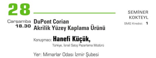 Du pont Corian Akrilik Yüzey Kaplama Ürünü