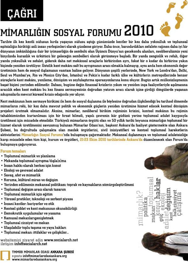Mimarlığın Sosyal Forumu 2010 Tanıtım Toplantısı (22 Mayıs 2010)