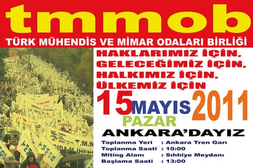 TMMOB Mitingi 15 Mayıs`ta Ankara`da
