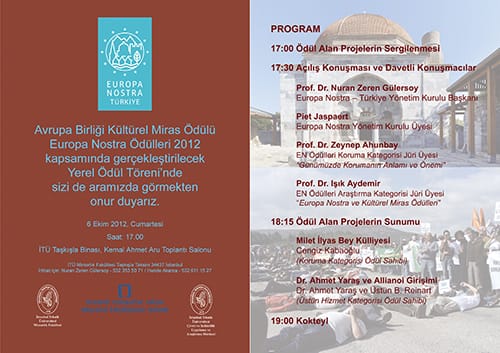 Europa Nostra Ödülleri (6 Ekim 2012 )