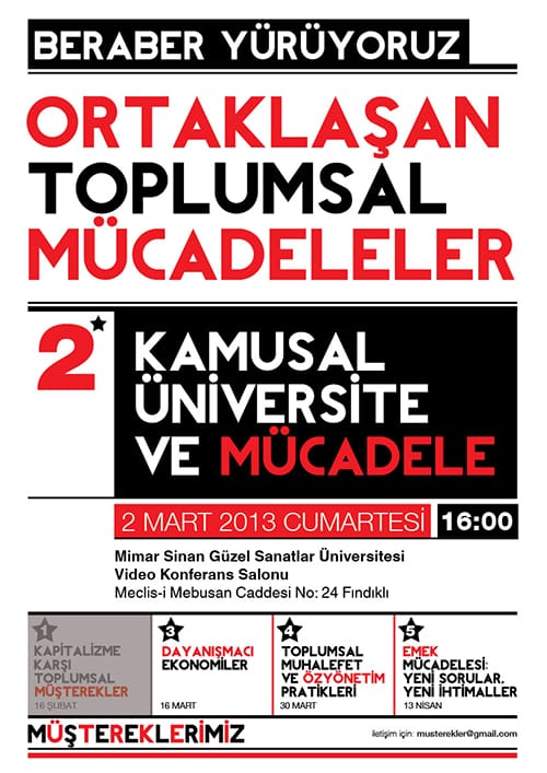 Kamusal Üniversite Ve Mücadele (2 Mart 2013 Cumartesi)