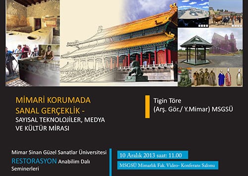 MSGSÜ Mimarlık Fak. Restorasyon Anabilim Dalı Seminerlerinin Duyurulması Hk.(10 Aralık.2013)