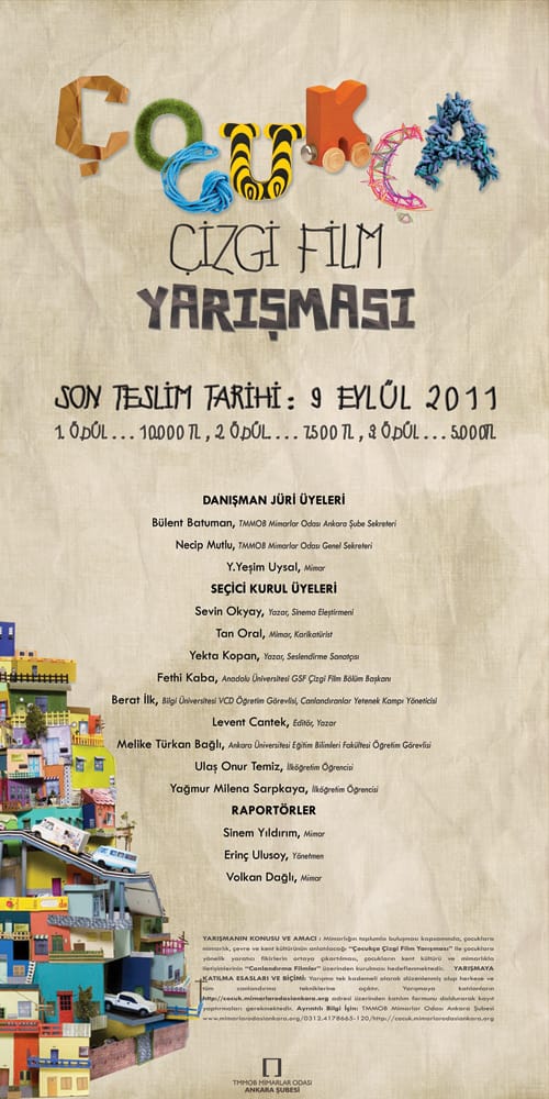 Mimarlar Odası Ankara Şubesi “Çocukça Çizgi Film Yarışması”(9 Eylül 2011)