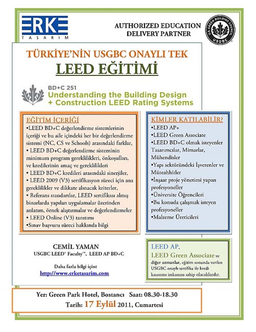 ERKE Tasarım LEED Eğitimi  (17 Eylül 2011)