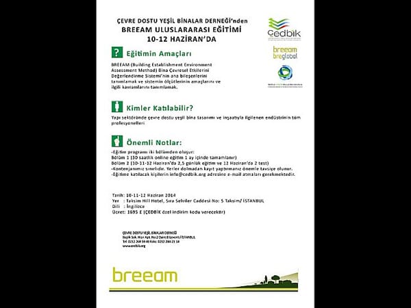 Breeam Uluslararası Eğitimi (10-12 Haziran 2014)