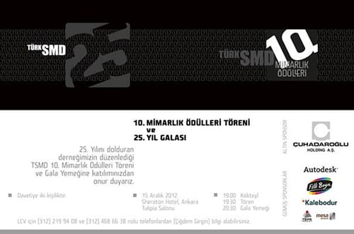 TSMD 10.Mimarlık Ödülleri Töreni ve 25. Yıl Gala’sı (15 Aralık 2012)
