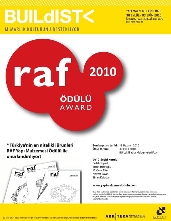 “RAF Yapı Malzemesi Ödülleri” için geri sayım başladı