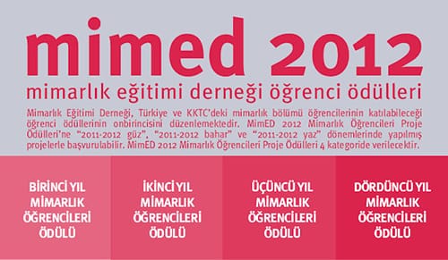 MimED 2012 Mimarlık Öğrencileri Proje Ödülleri Sonuçlandı