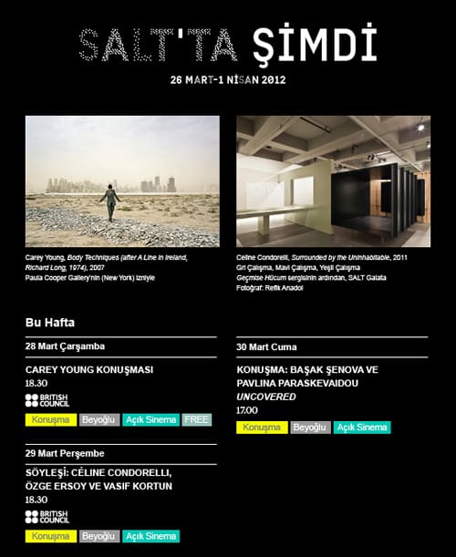 SALT’ta Şimdi: 26 Mart-1 Nisan 2012