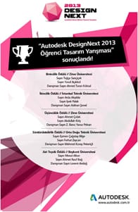 Autodesk DesignNext 2013  Öğrenci Tasarım Yarışması Sonuçlandı